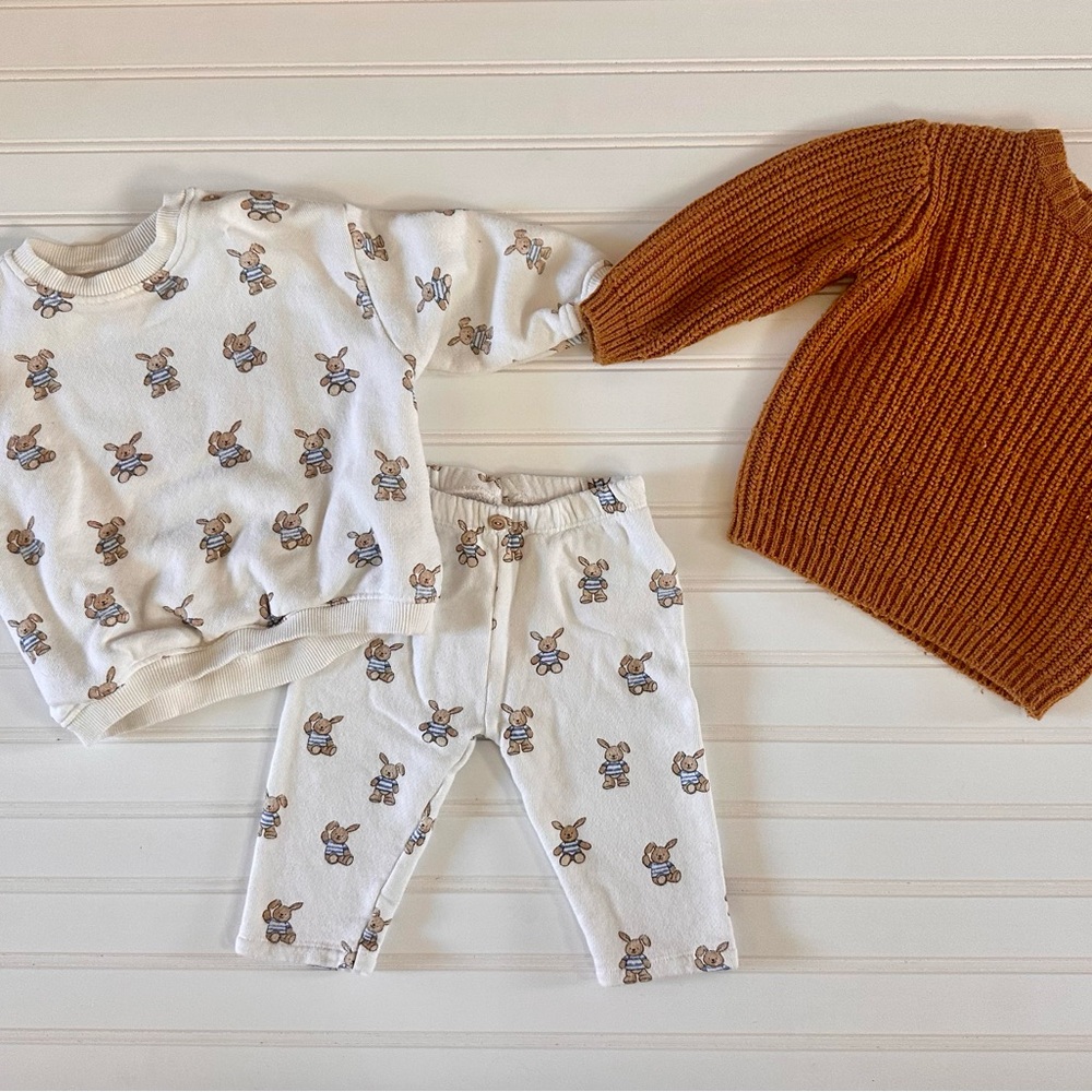 Bundle | zara bunny sweatsuit & knit sweater